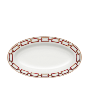 Ginori Catene Scarlet Pickle Dish - 9.3"